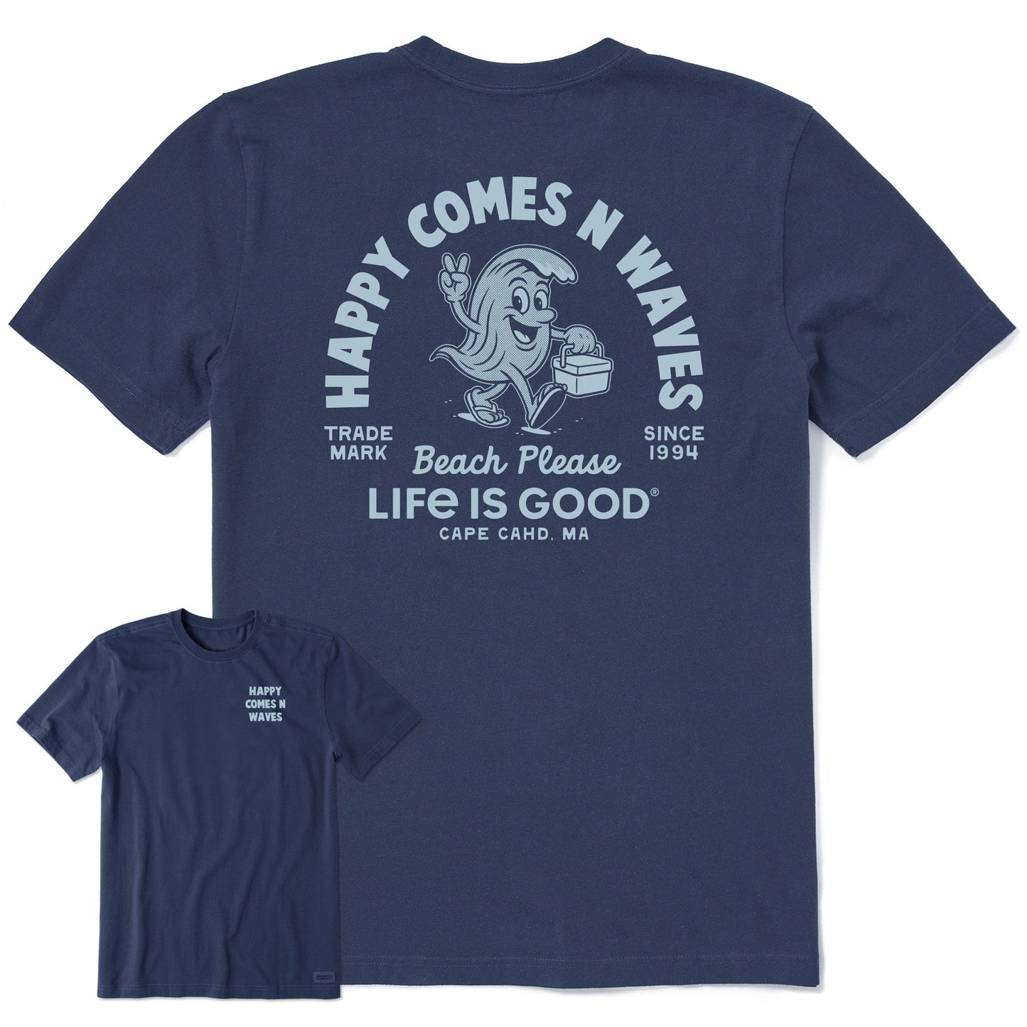 Men's Happy Comes N Waves Short Sleeve Tee