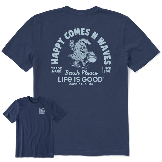 Men's Happy Comes N Waves Short Sleeve Tee