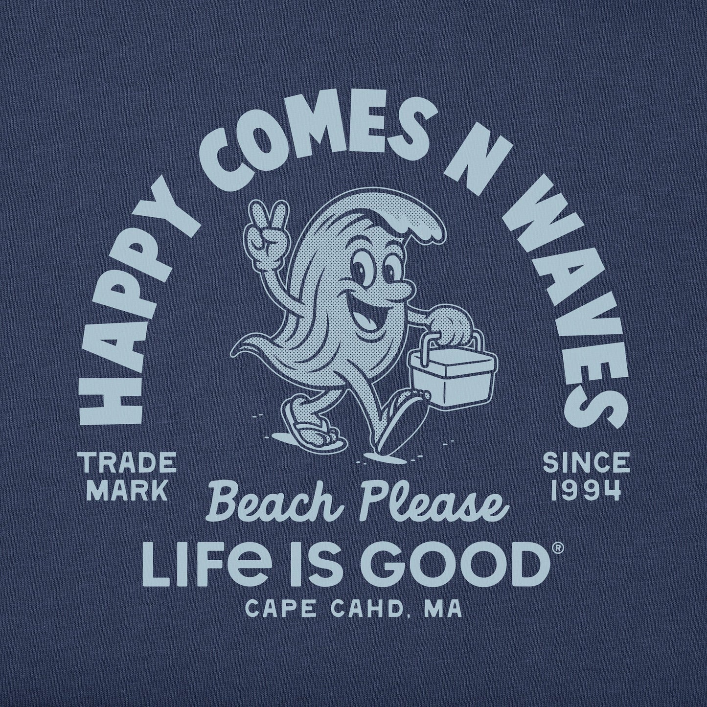 Men's Happy Comes N Waves Short Sleeve Tee