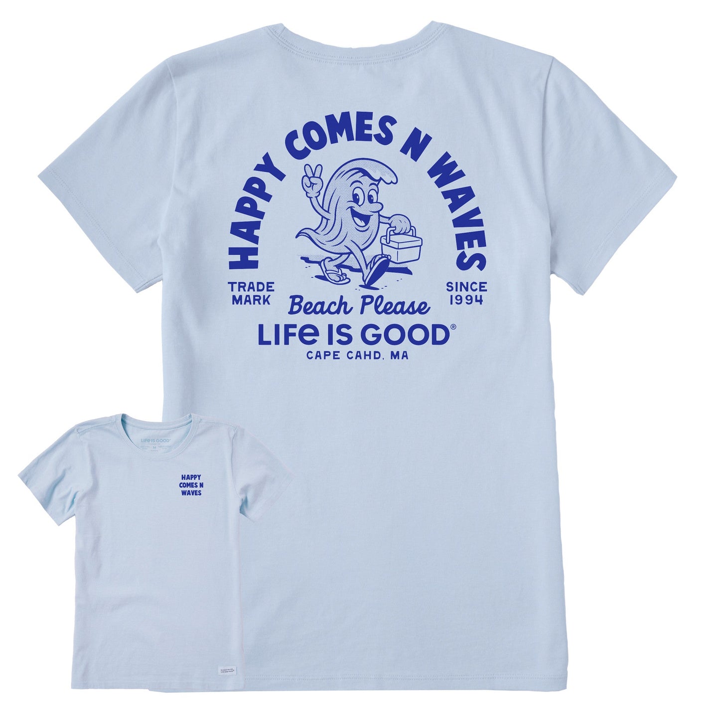 Women's Happy Comes N Waves Short Sleeve Crusher Tee