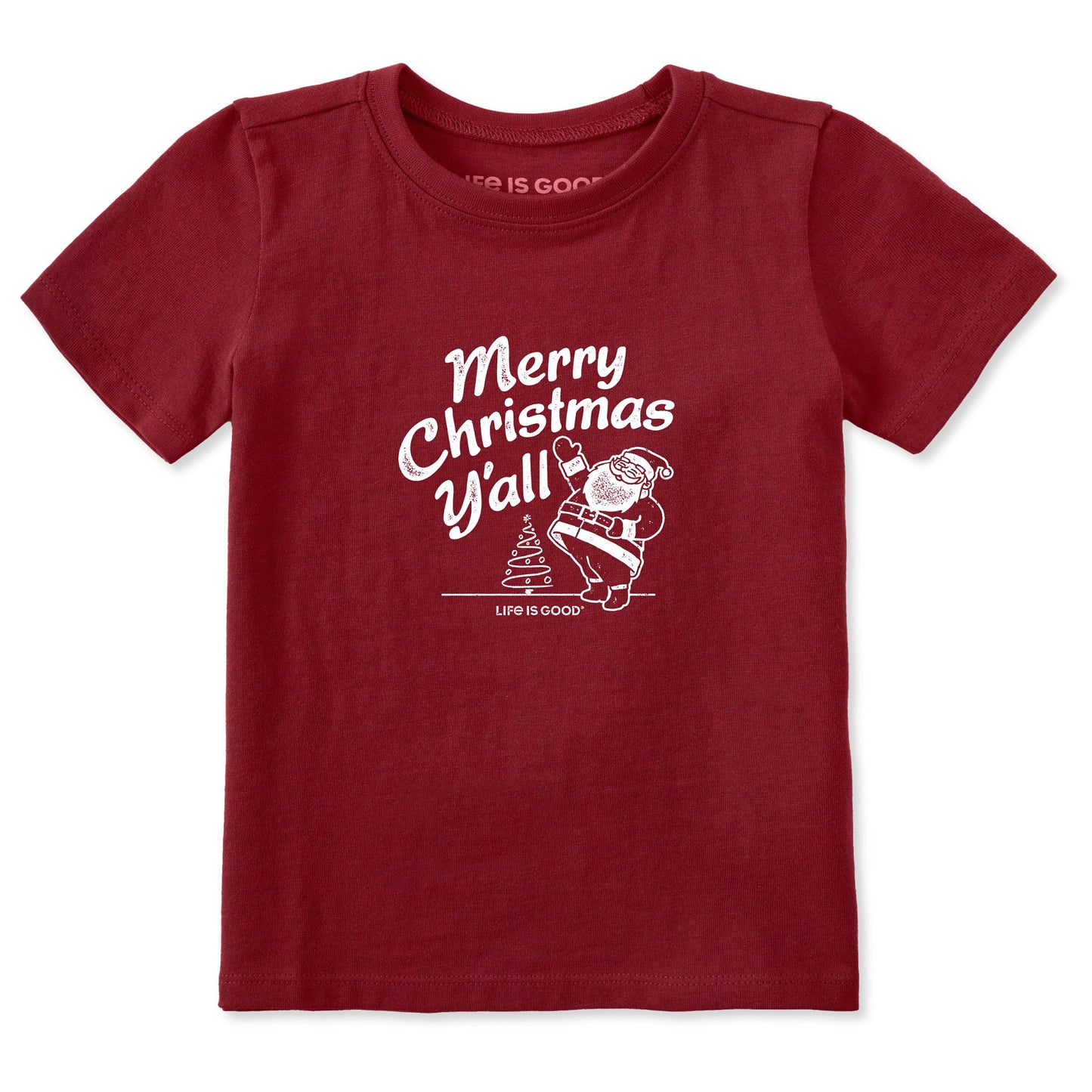 Toddler Santa Merry Christmas Y'all Short Sleeve Crusher Tee