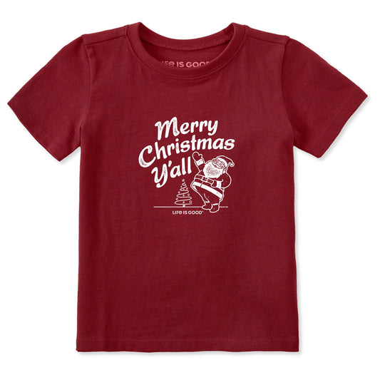 Toddler Santa Merry Christmas Y'all Short Sleeve Crusher Tee