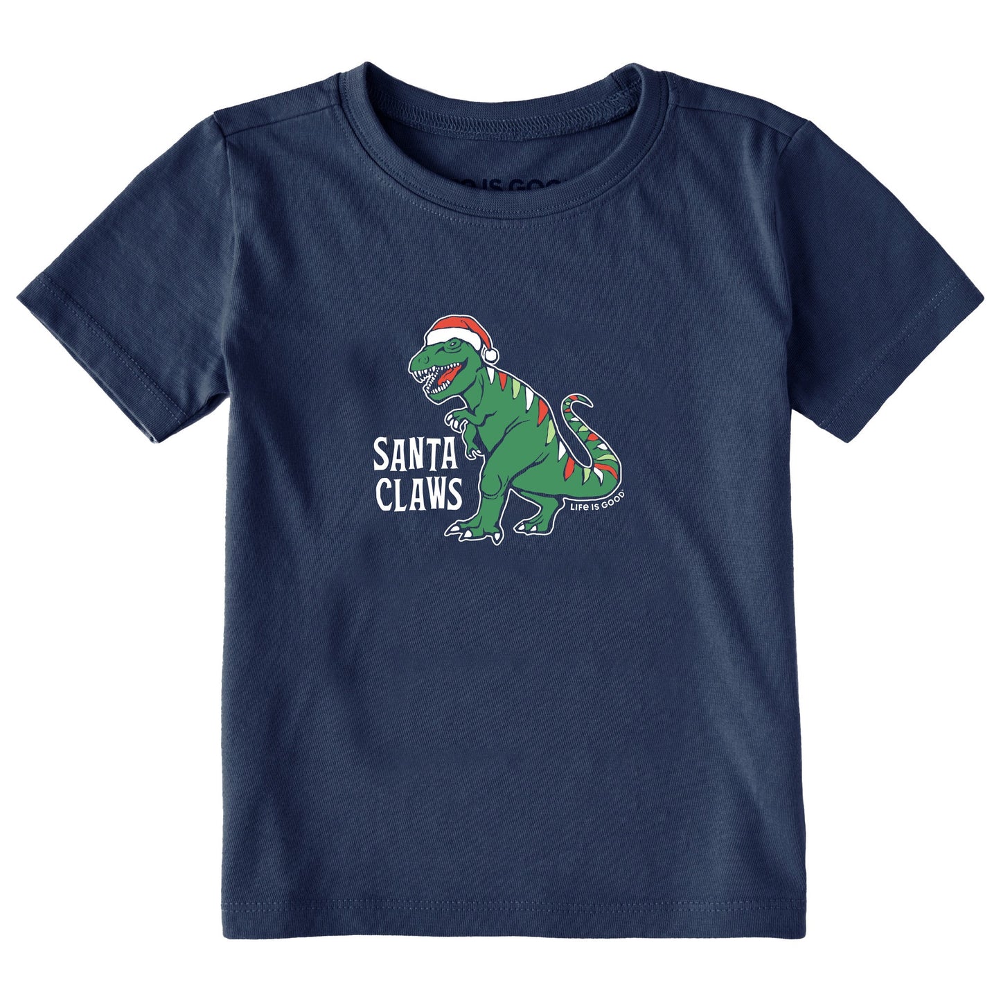 Toddler Santa Claws Dino Short Sleeve Crusher Tee