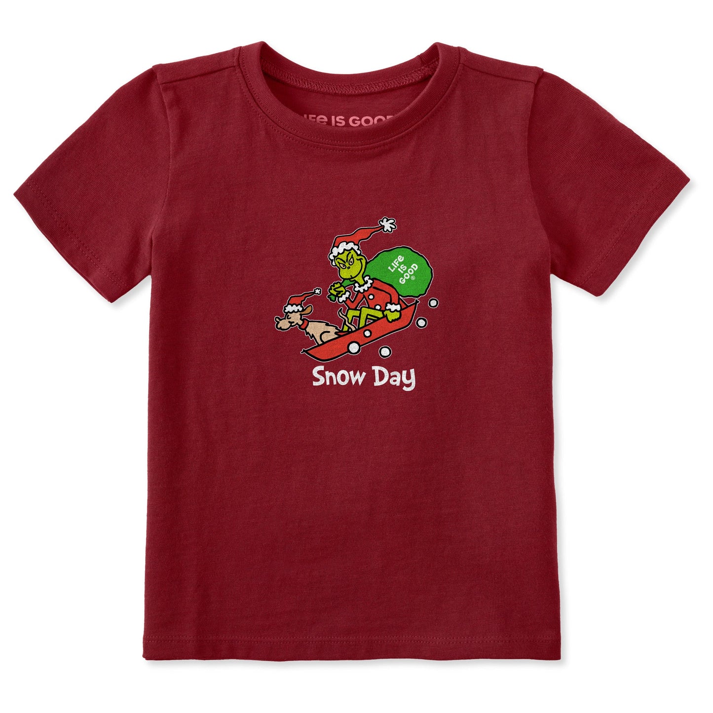 Toddler Grinch and Max Snow Day Short Sleeve Crusher Tee