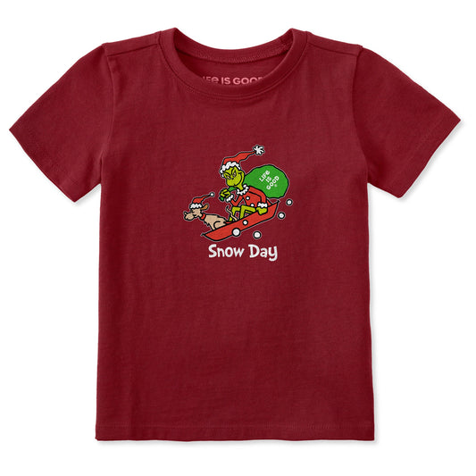 Toddler Grinch and Max Snow Day Short Sleeve Crusher Tee