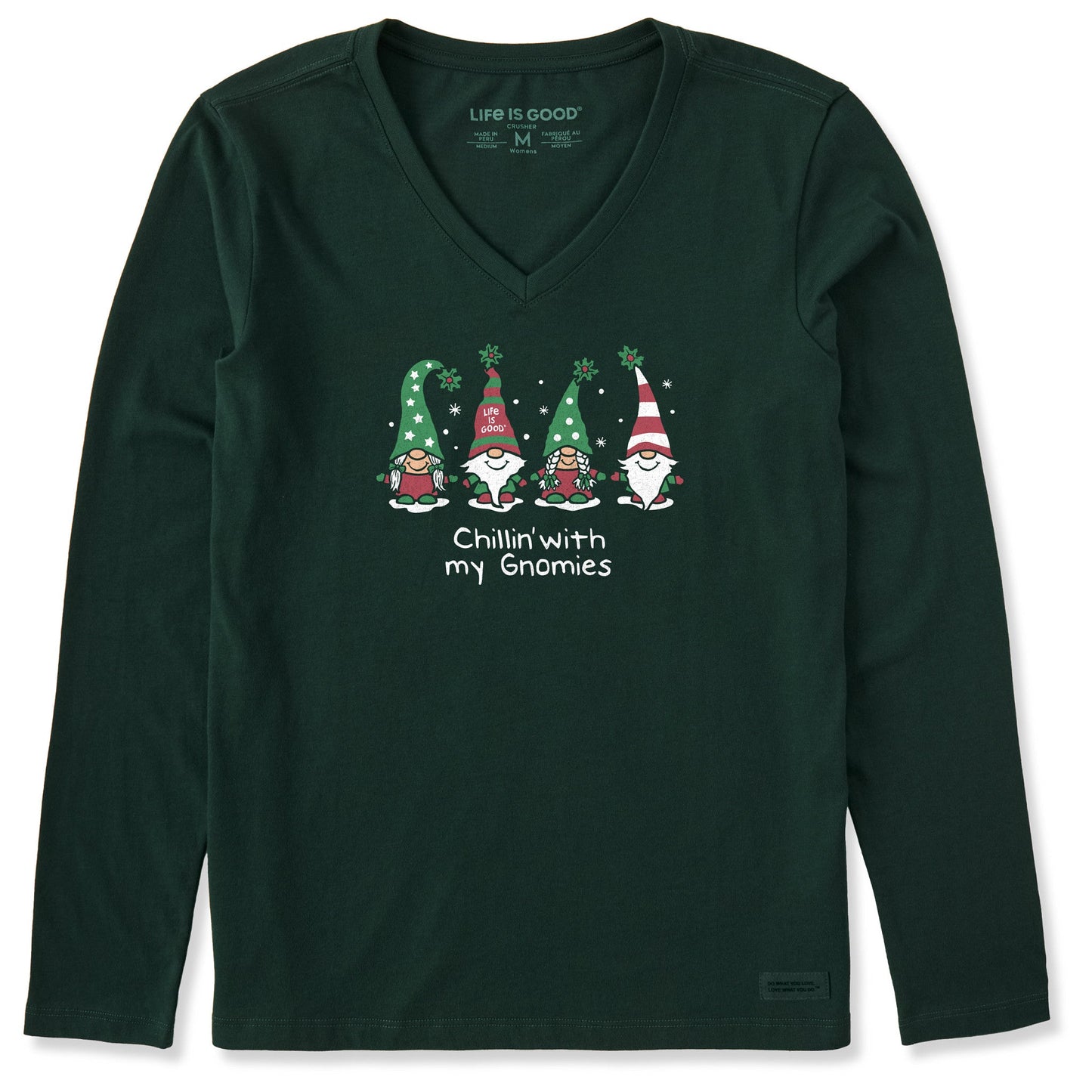 Women's Chillin' with my Gnomies Fam Long Sleeve Crusher Vee