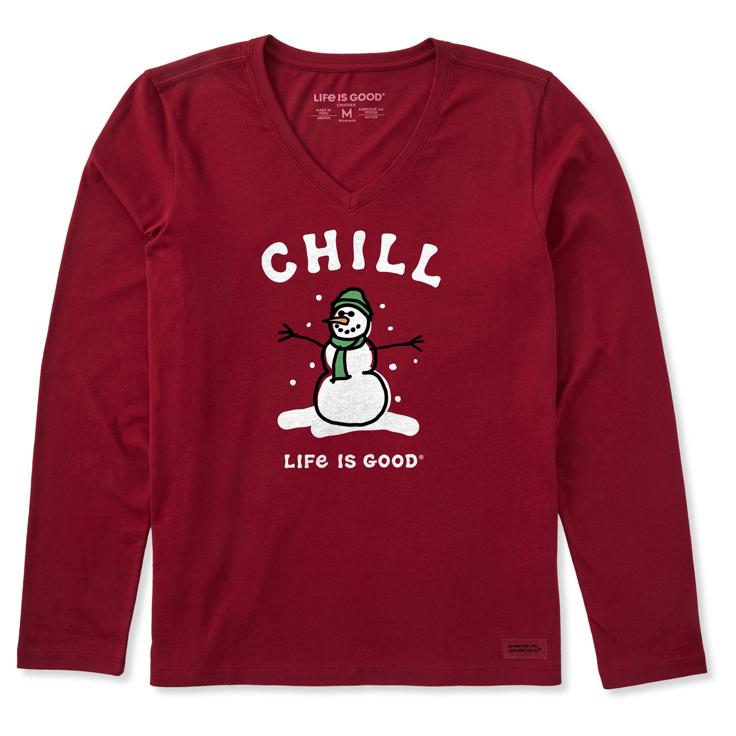 Women's Chill Snowman Long Sleeve Crusher Vee