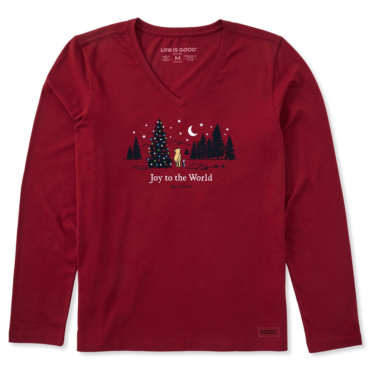 Women's Winnie & P Joy to the World Long Sleeve Crusher Vee