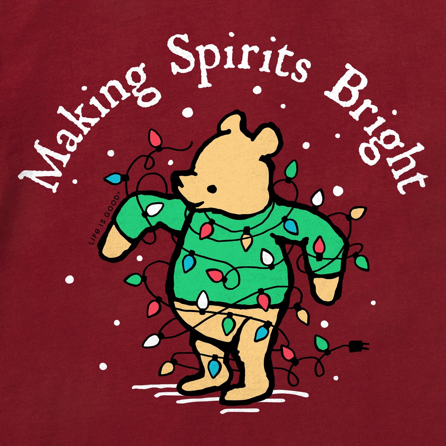 Women's Winnie Making Spirits Bright Long Sleeve Crusher Vee
