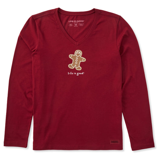 Women's Gingerbread Jake Long Sleeve Crusher Vee