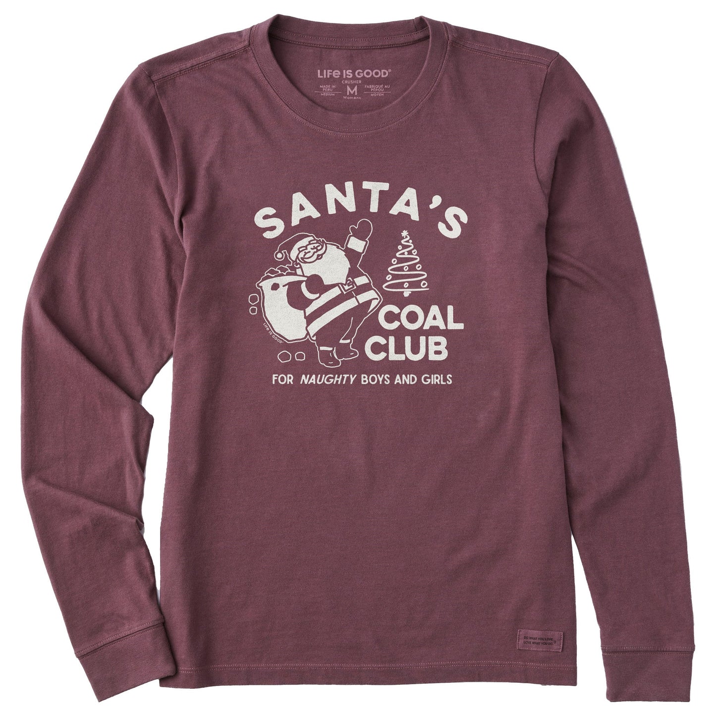 Women's Santa's Coal Club Long Sleeve Crusher Tee