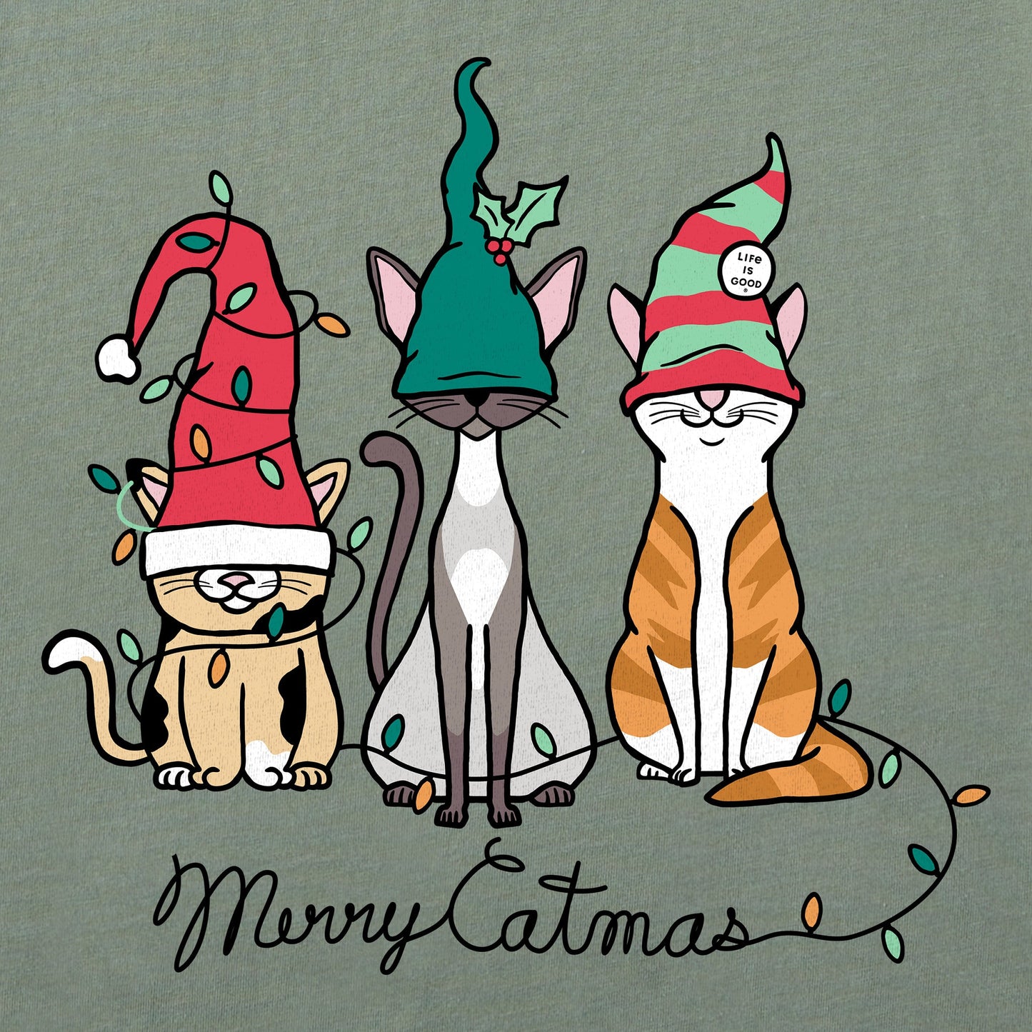 Women's Gnome Cats Long Sleeve Crusher Tee