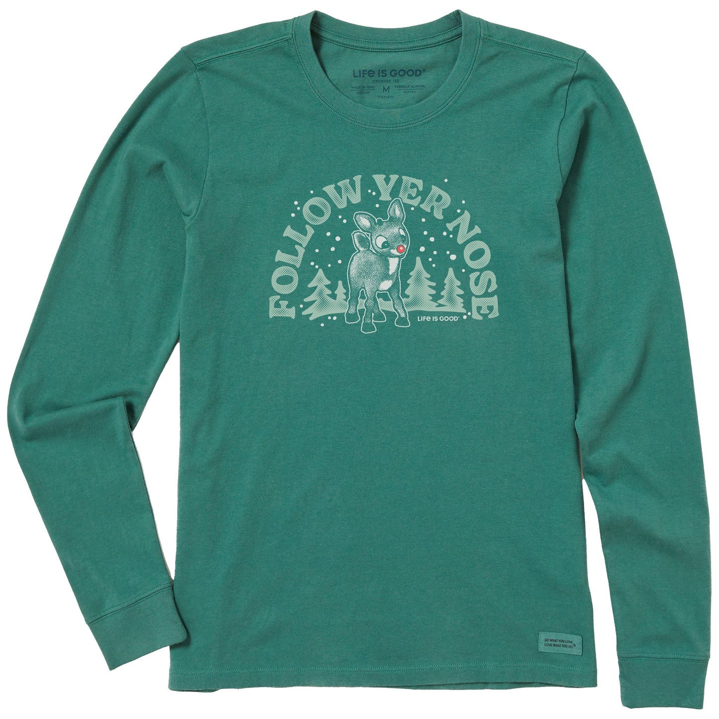 Women's Rudolph Follow Yer Nose Long Sleeve Crusher Tee