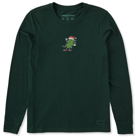 Women's Christmas Pickle Long Sleeve Crusher Tee