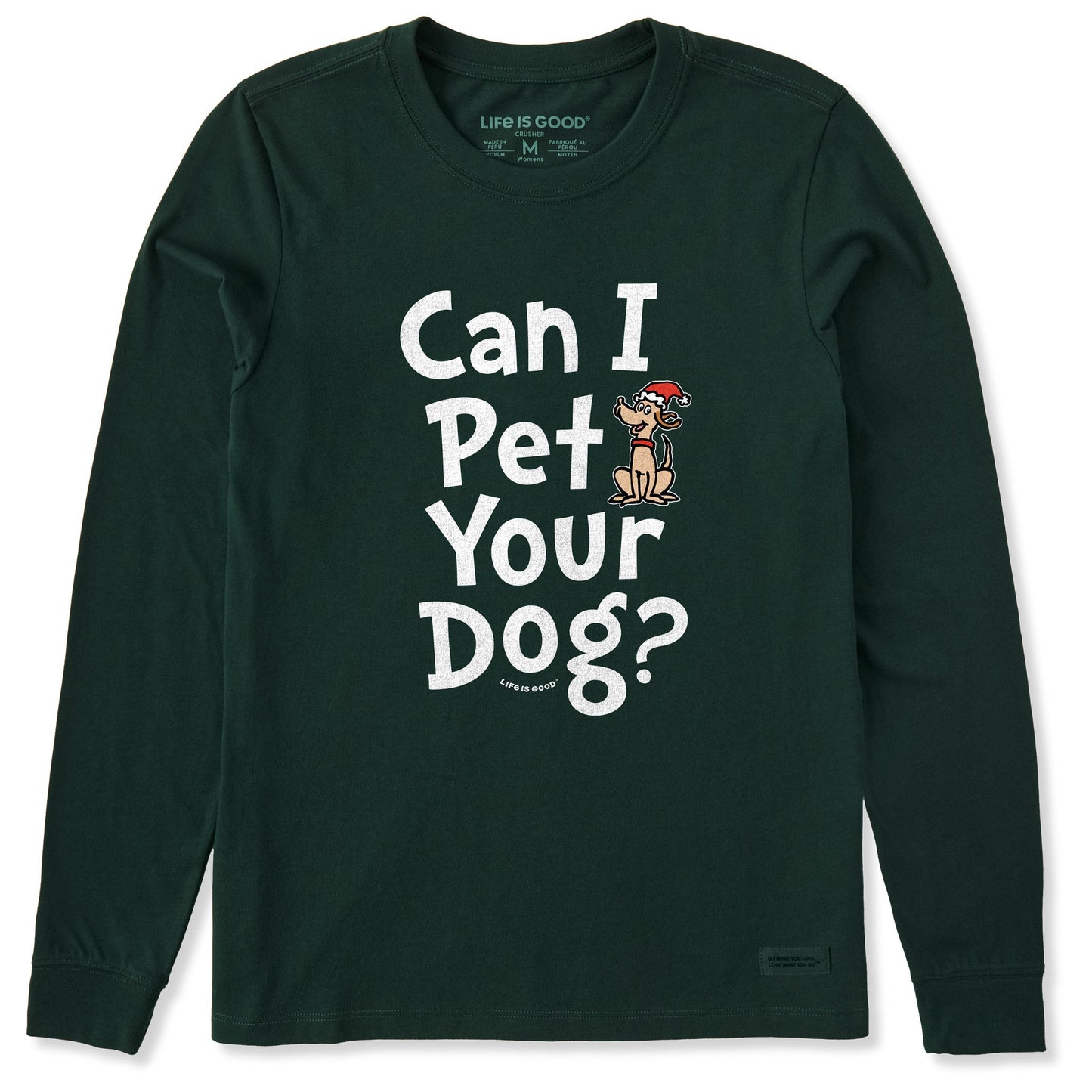 Women's Can I Pet Your Dog Max? Long Sleeve Crusher Tee