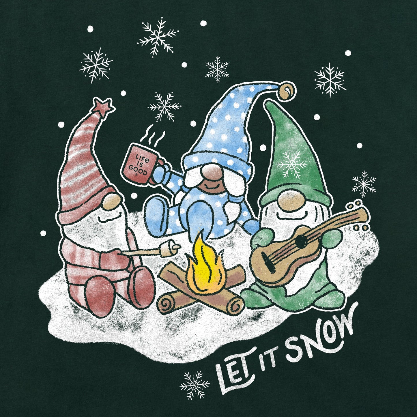 Women's Camping Gnomes Let it Snow Long Sleeve Crusher Tee