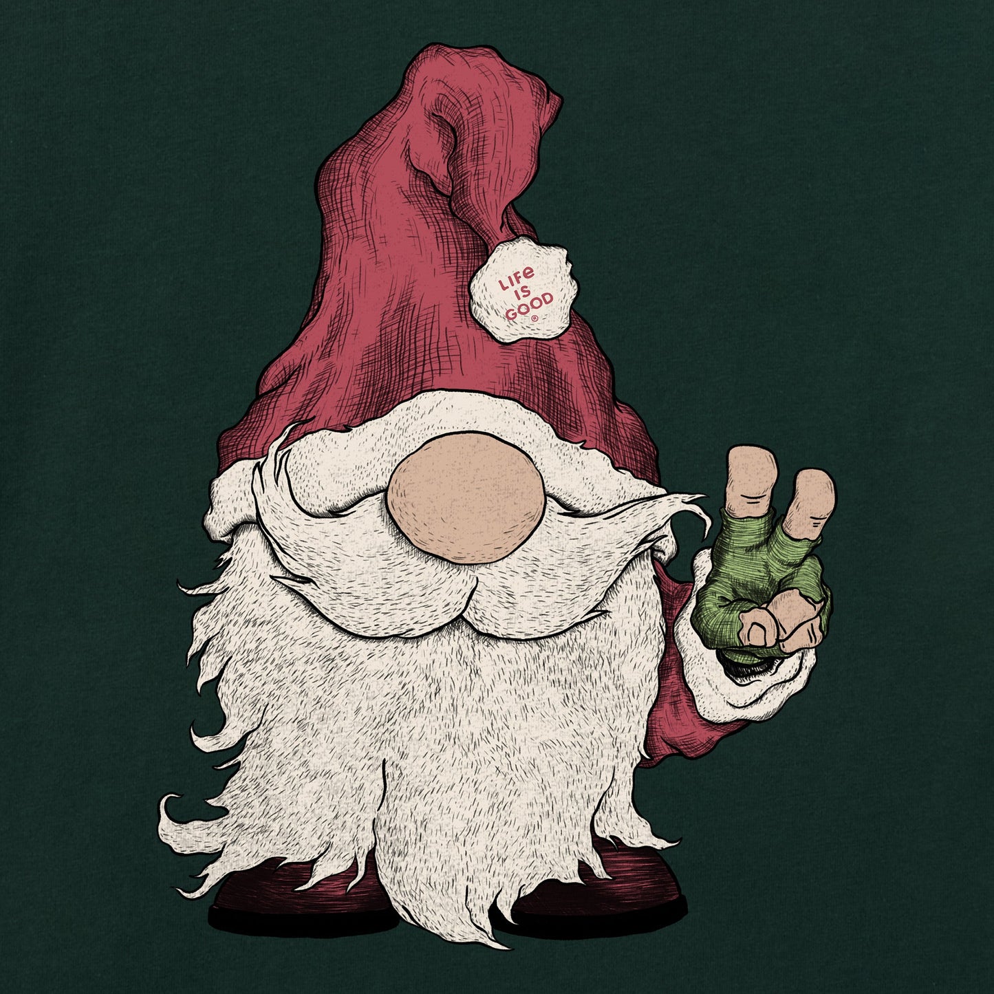 Women's Gnome Santa Long Sleeve Crusher Tee