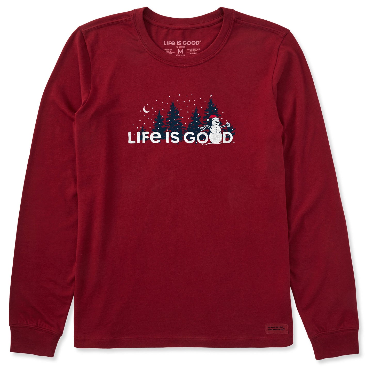 Women's Snowman Landscape Long Sleeve Crusher Tee