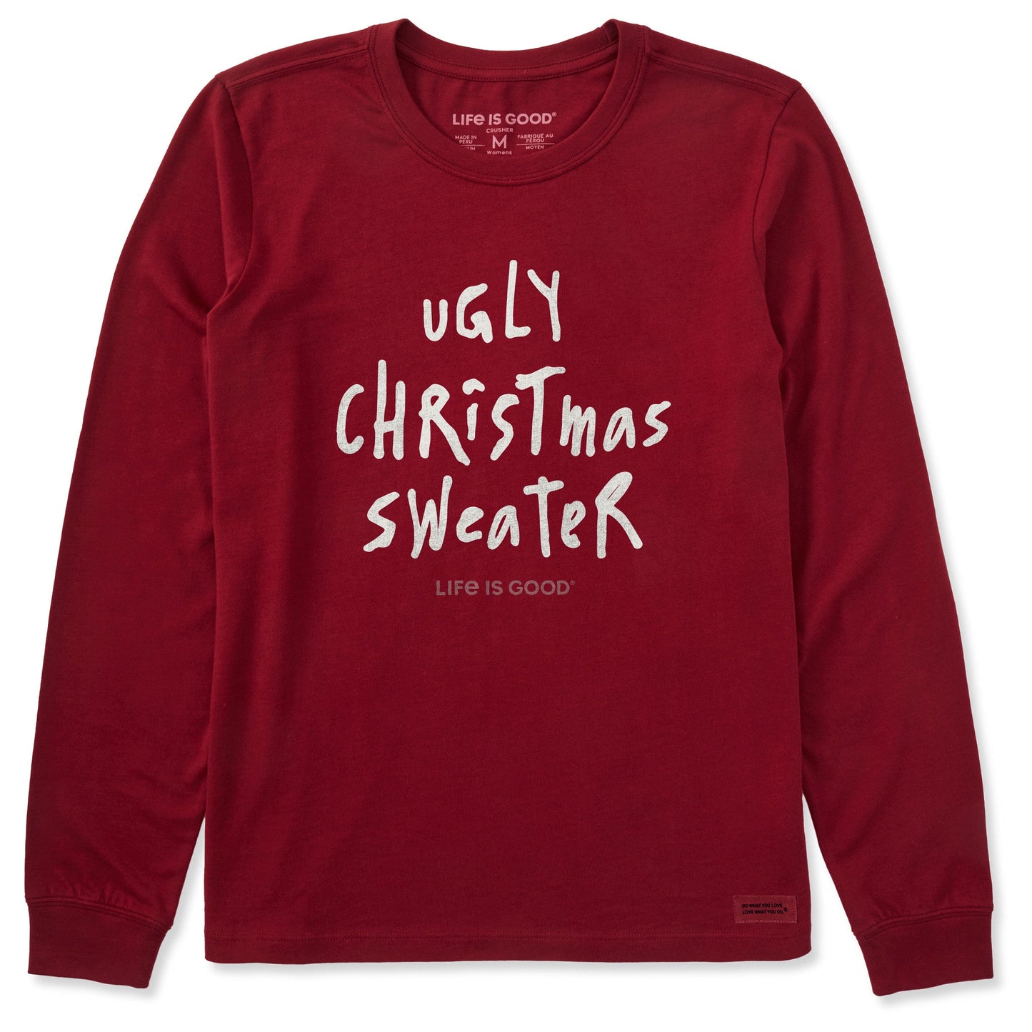 Women's Ugly Christmas Sweater Long Sleeve Crusher Tee