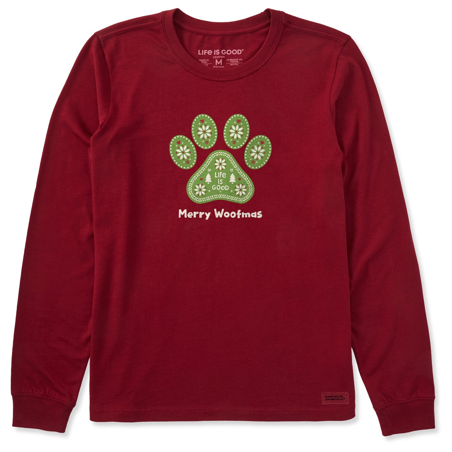 Women's Dog Paw Long Sleeve Crusher Tee