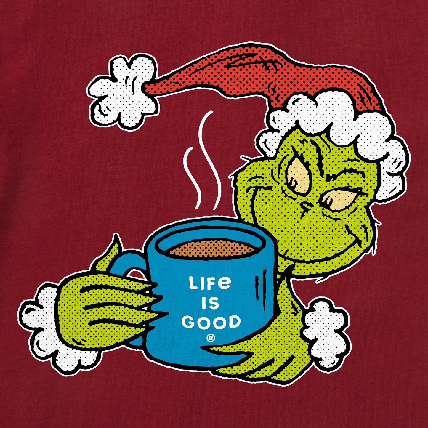 Women's Pop Art Grinch Coffee Long Sleeve Crusher Tee