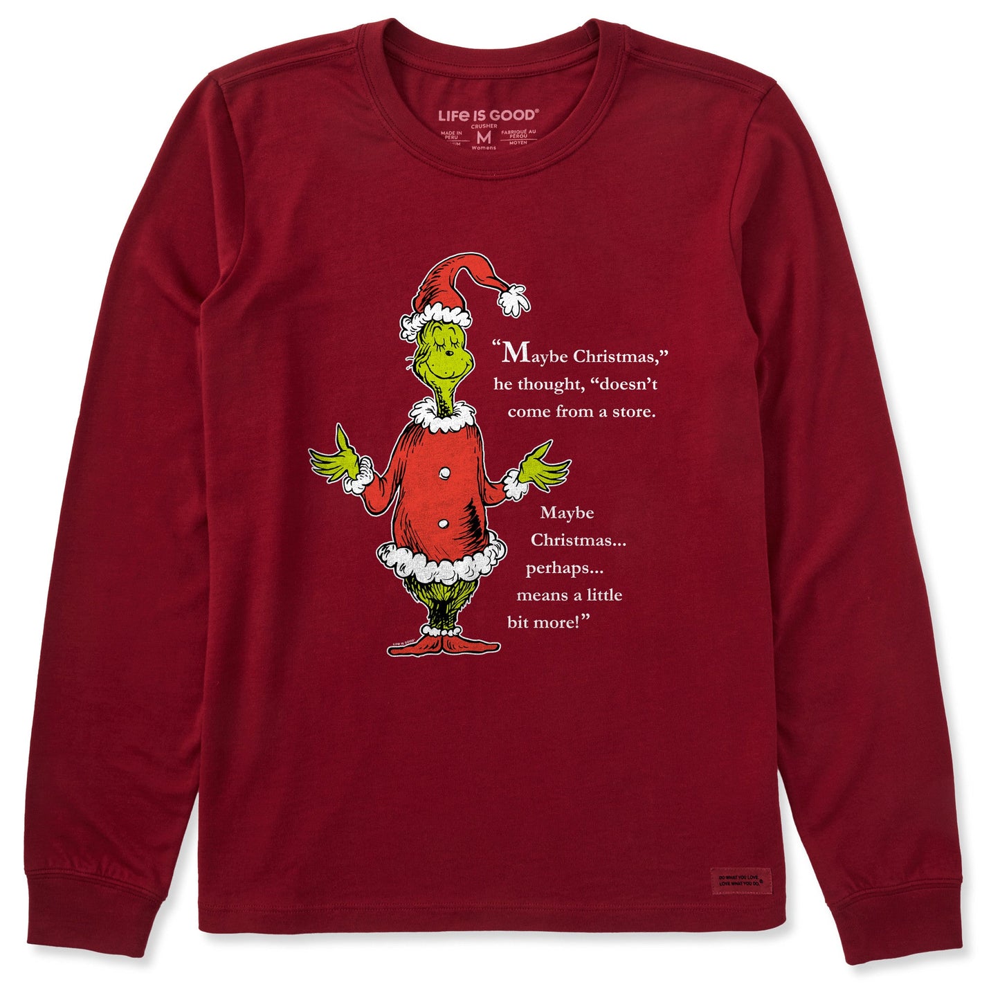 Women's Grinch Meaning of Christmas Long Sleeve Crusher Tee