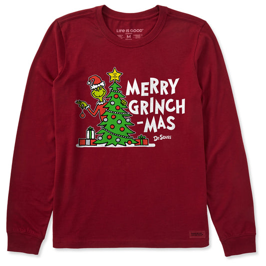 Women's Grinch Merry Grinchmas Tree Long Sleeve Crusher Tee