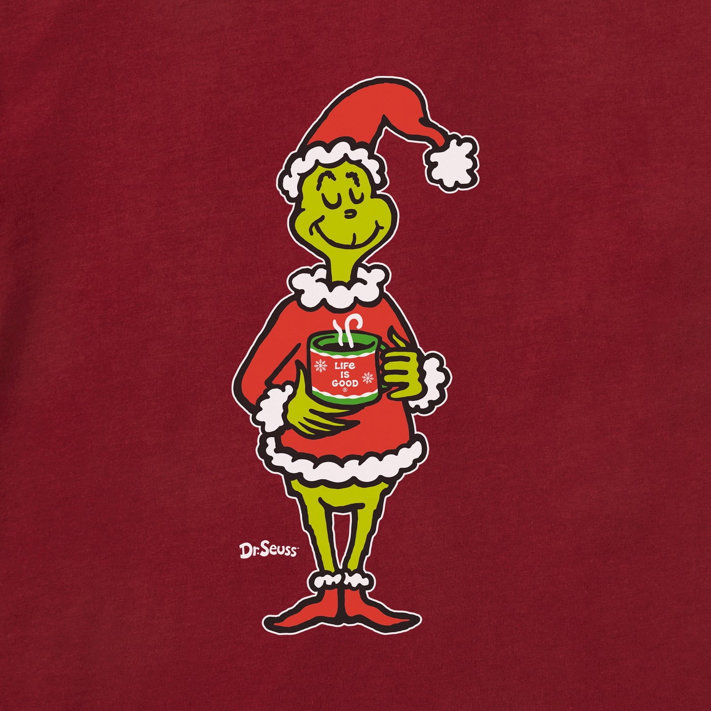 Women's Coffee Makes me Less Grinchy Long Sleeve Crusher Tee