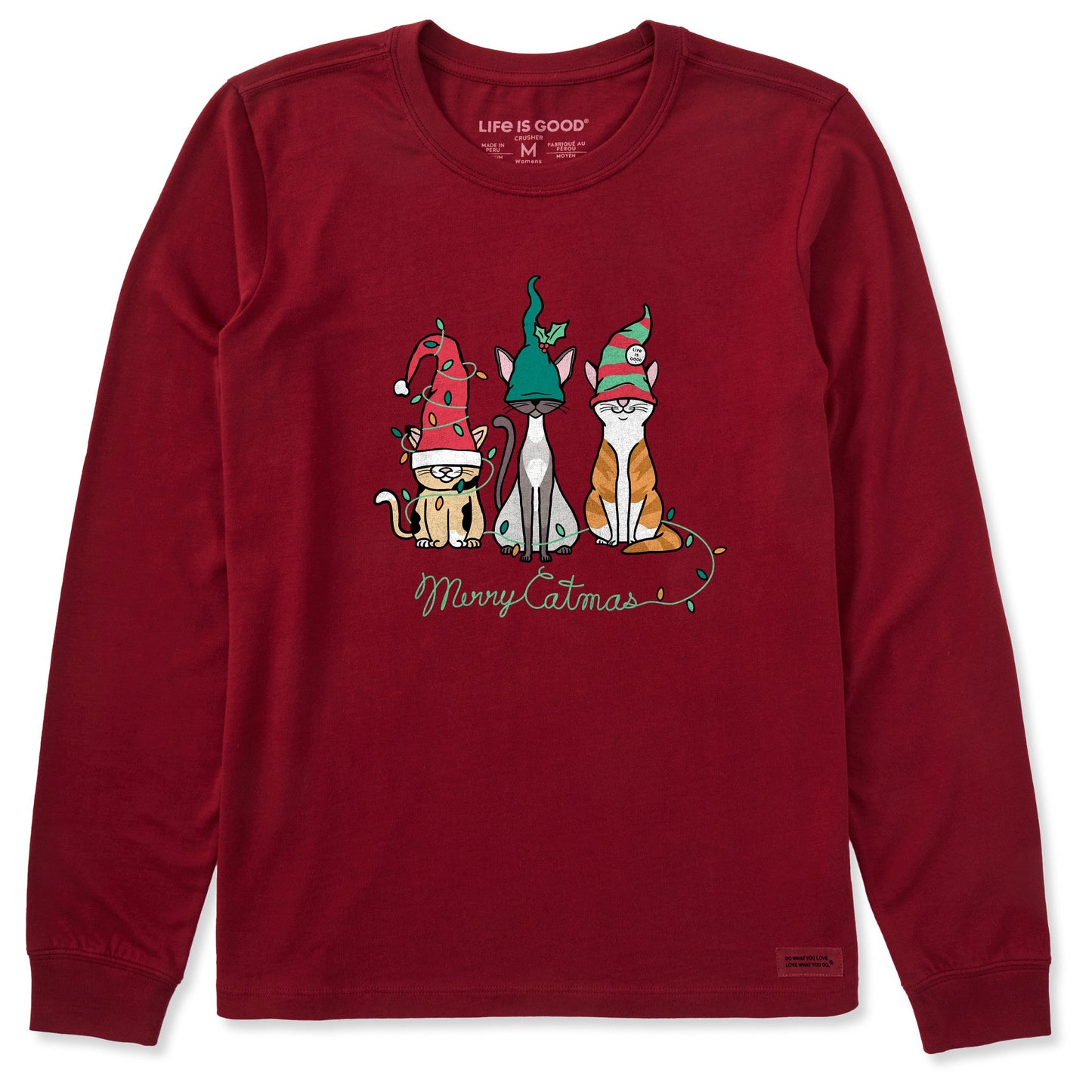 Women's Gnome Cats Long Sleeve Crusher Tee