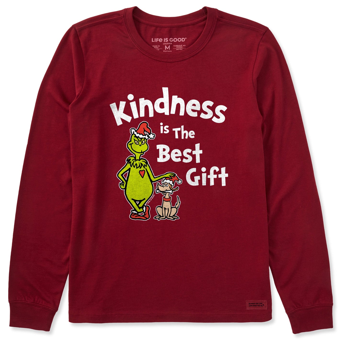 Women's Grinch Max Kindness Gift Long Sleeve Crusher Tee