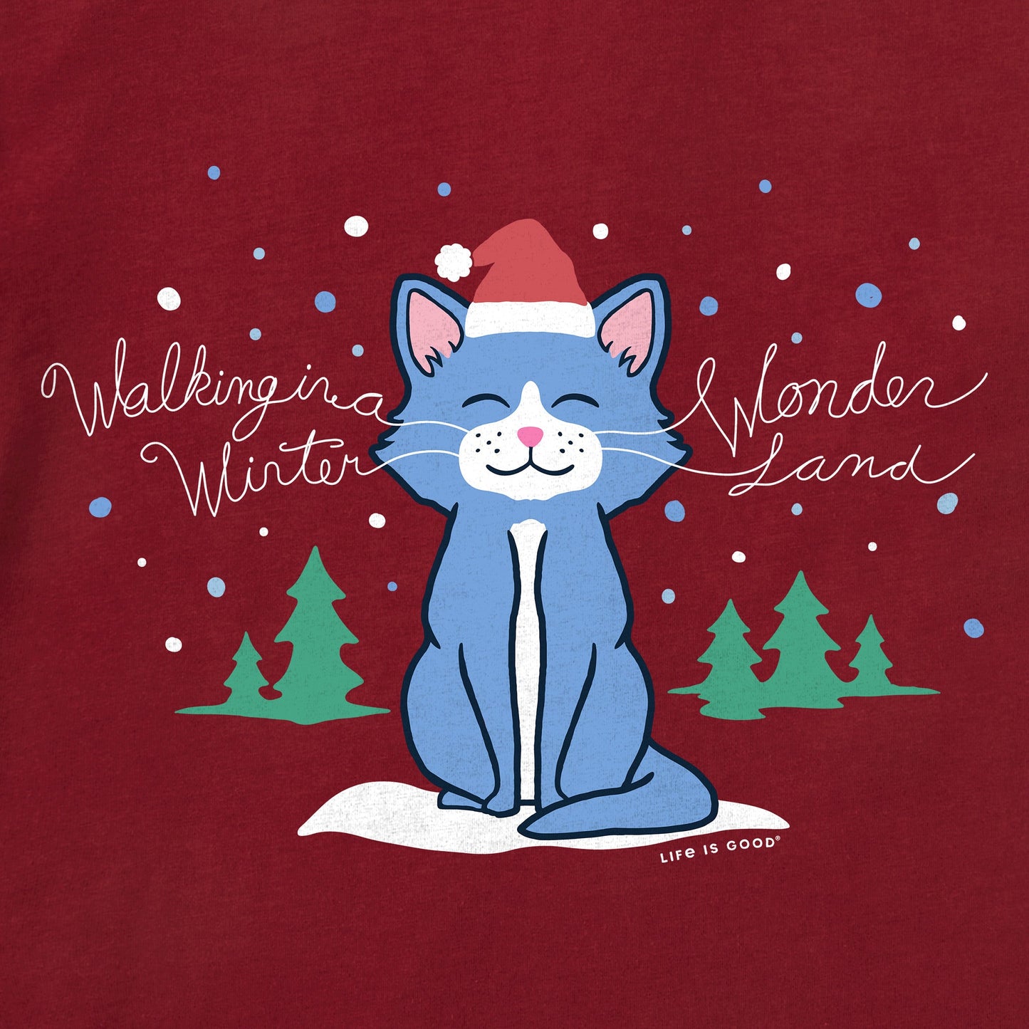 Women's Winter Wonderland Cat Long Sleeve Crusher Tee