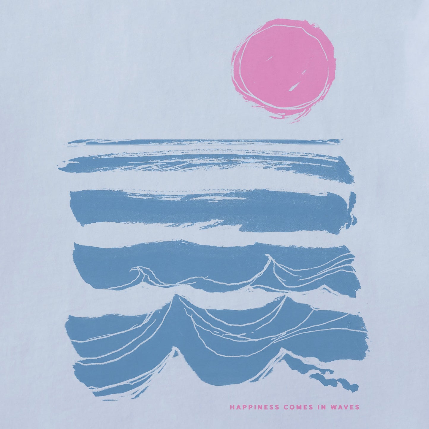 Women's Happiness Comes in Brushy Waves Short Sleeve Crusher Boxy Tee