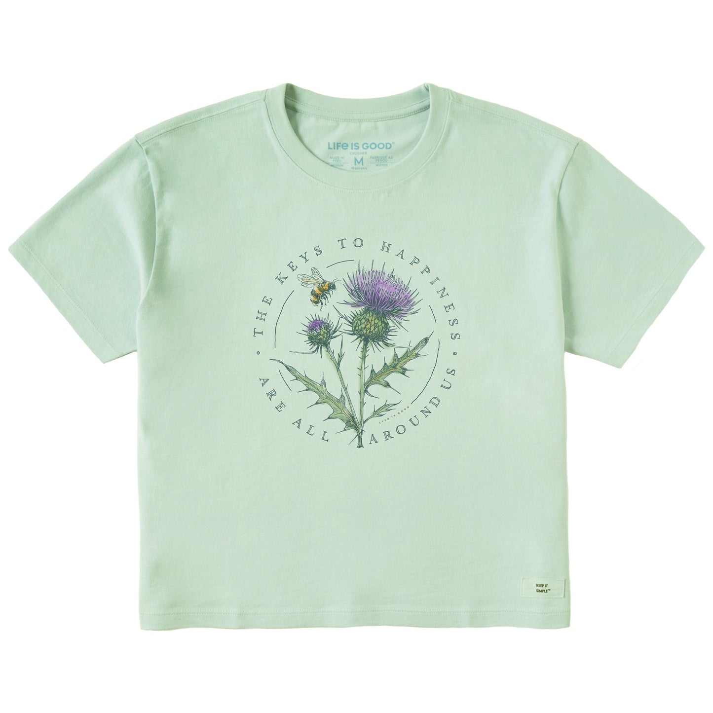 Women's The Thistle Keys To Happiness Short Sleeve Crusher Boxy Tee