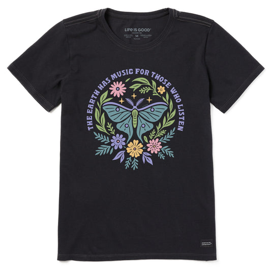 Women's The Earth has Music Moth Short Sleeve Tee