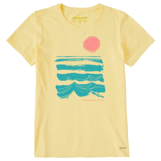 Women's Happiness Comes in Brushy Waves Short Sleeve Tee