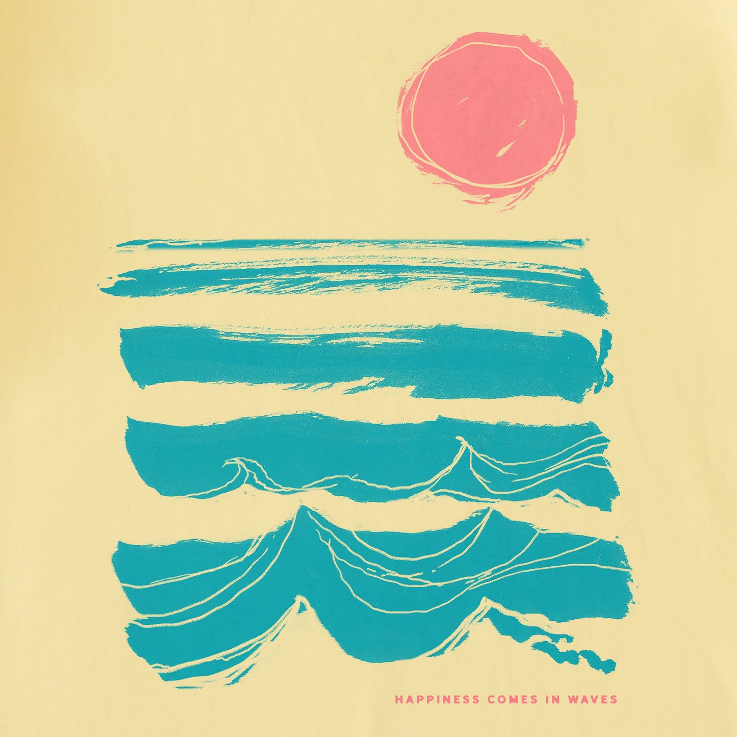 Women's Happiness Comes in Brushy Waves Short Sleeve Tee