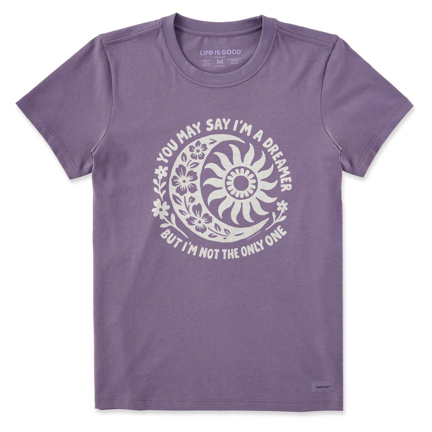 Women's You May Say I'm a Dreamer Sun Moon Short Sleeve Crusher Tee