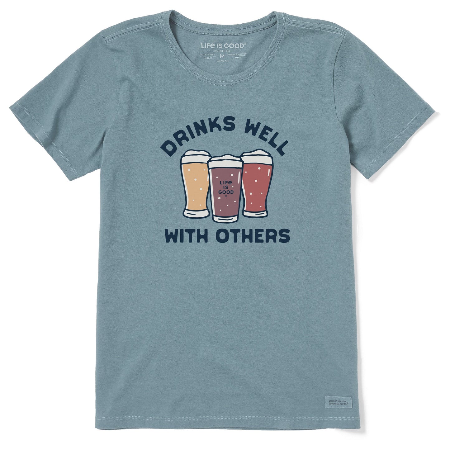 Women's Drinks Beer Well with Others Short Sleeve Crusher Tee