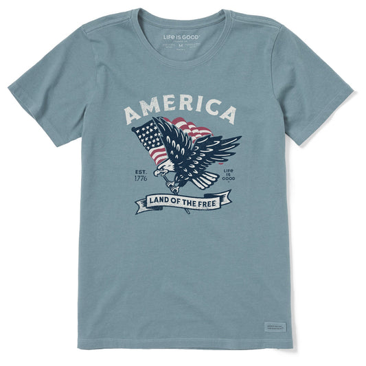 Women's America Free Eagle Short Sleeve Crusher Tee
