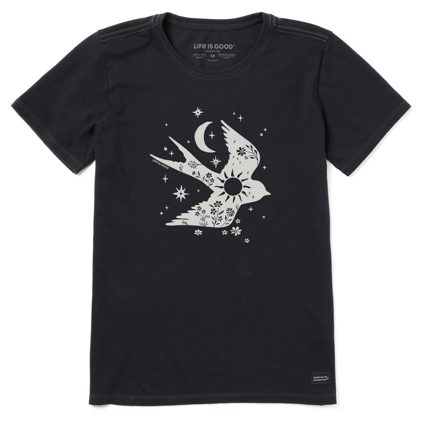 Women's Floral Celestial Sparrow Short Sleeve Crusher Tee