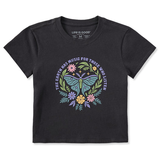 Women's The Earth has Music Moth Crusher-LITE Shrunken Tee