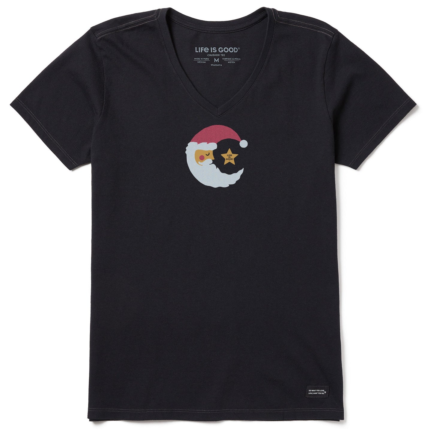 Women's Santa Moon Short Sleeve Crusher Vee