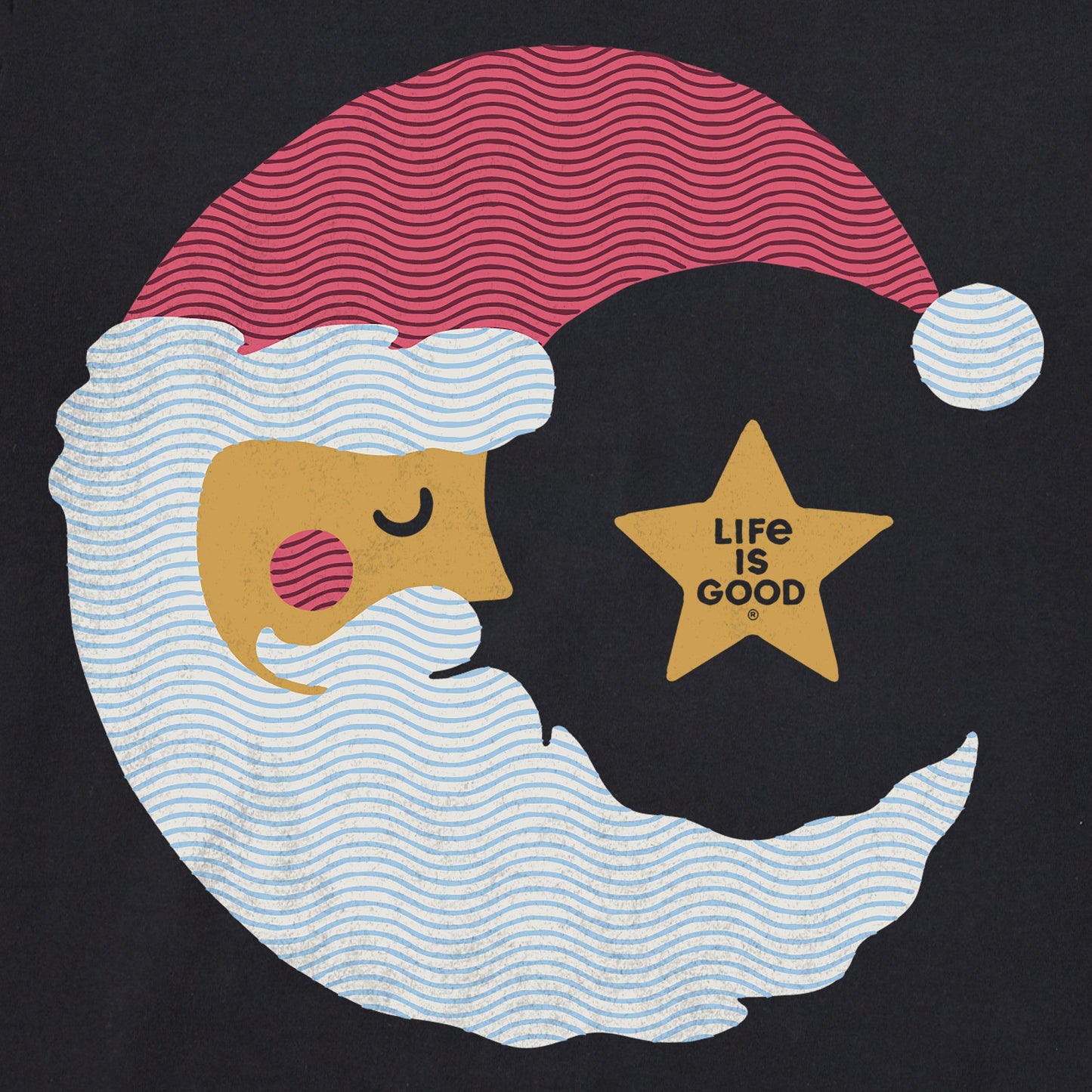 Women's Santa Moon Short Sleeve Crusher Vee