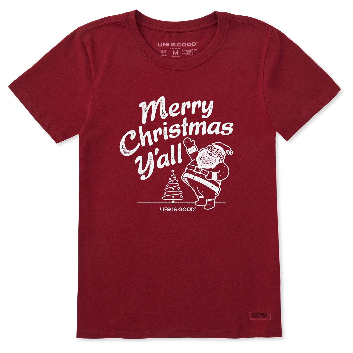 Women's Santa Merry Christmas Y'all Short Sleeve Crusher Tee