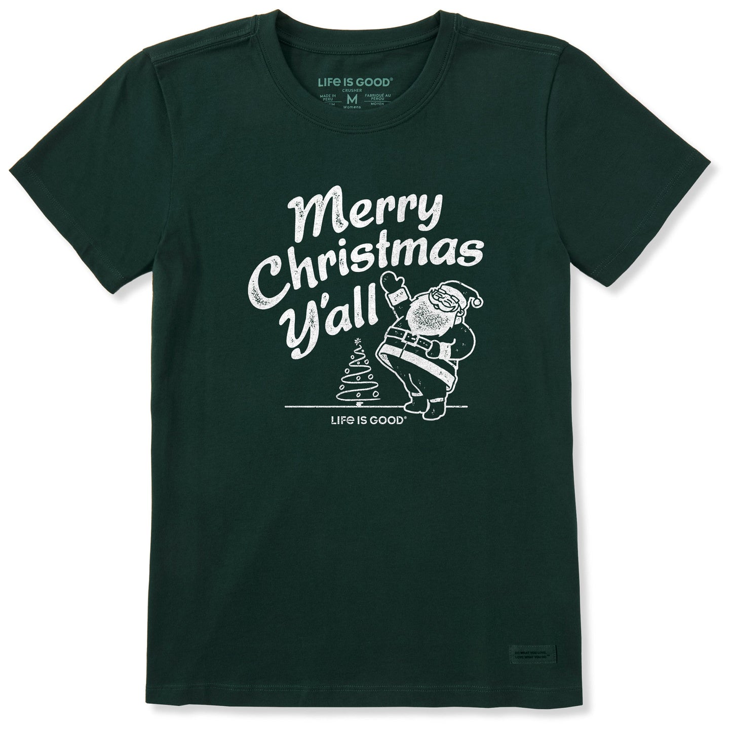 Women's Santa Merry Christmas Y'all Short Sleeve Crusher Tee