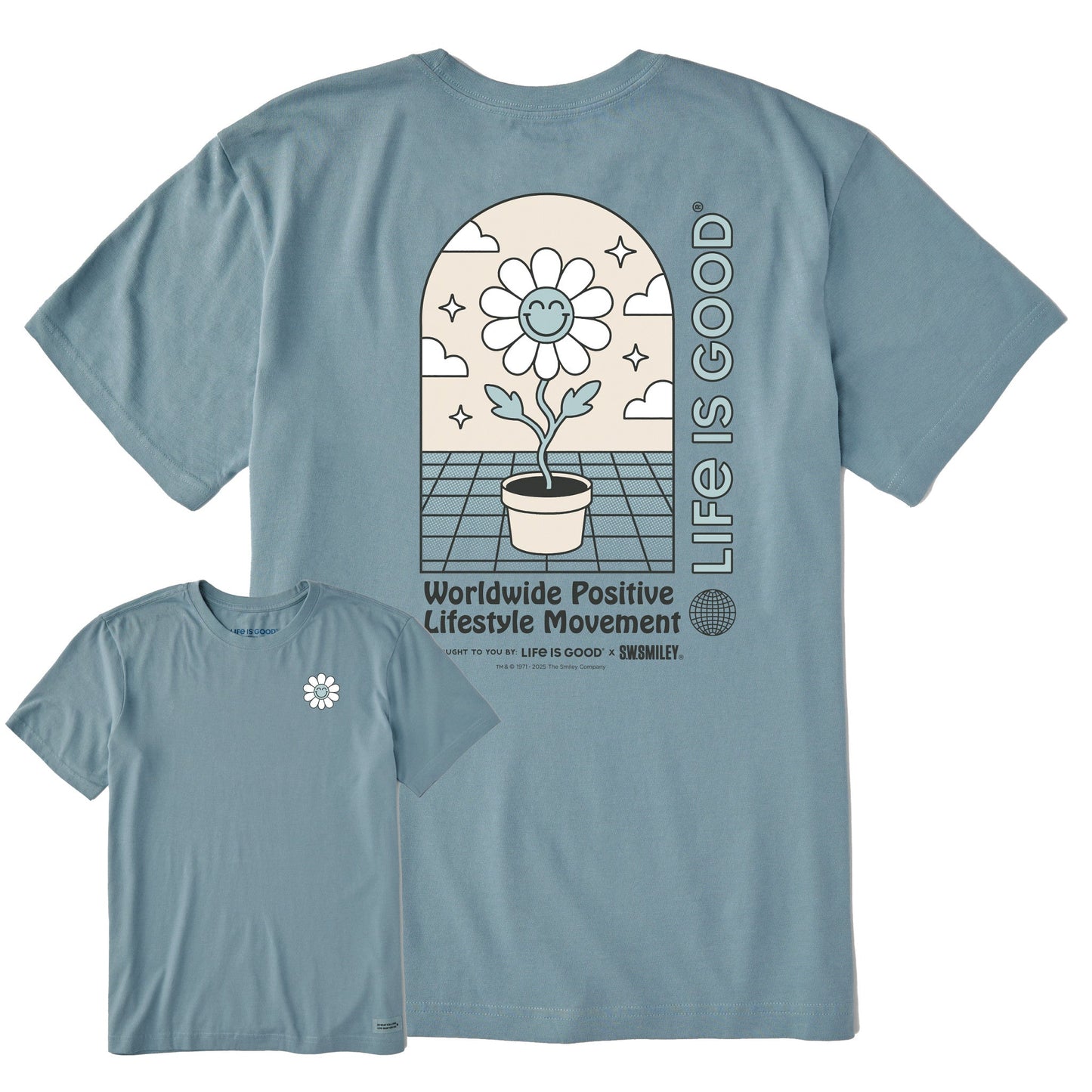 Men's LIG x S.W.Smiley Happy Plant Short Sleeve Crusher Tee