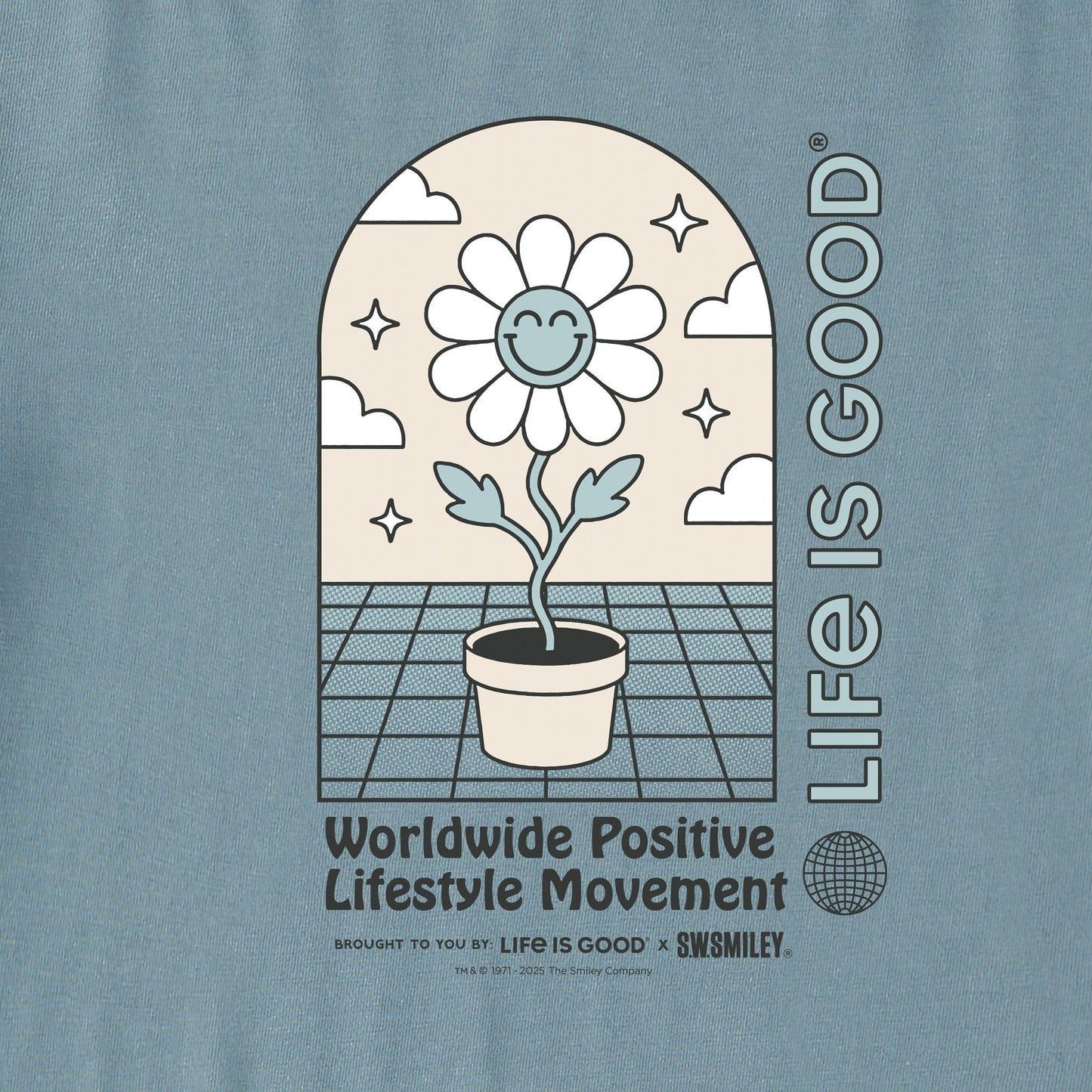 Men's LIG x S.W.Smiley Happy Plant Short Sleeve Crusher Tee