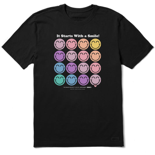 Men's LIG x S.W.Smiley Grid Short Sleeve Crusher Tee