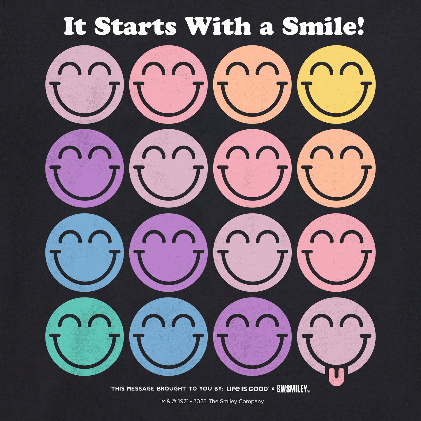 Men's LIG x S.W.Smiley Grid Short Sleeve Crusher Tee