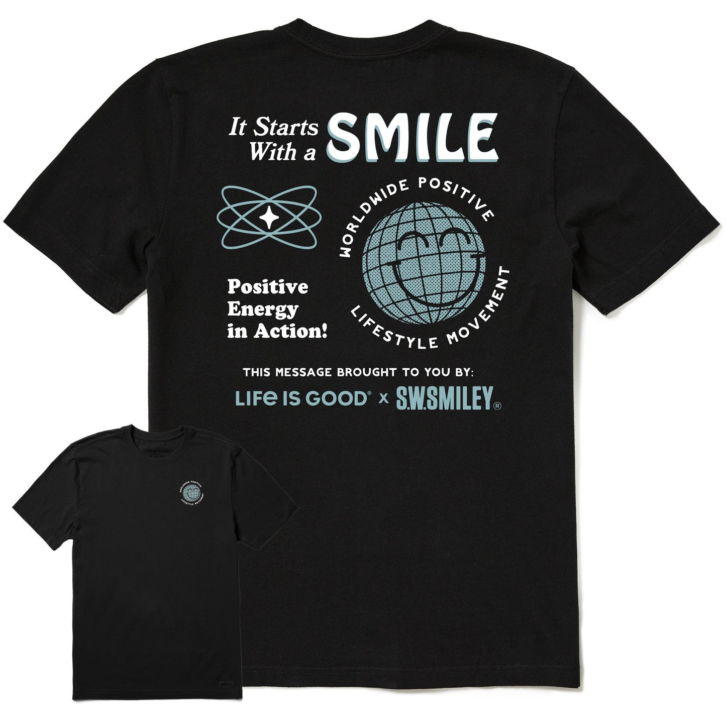 Men's LIG x S.W.Smiley Starts with a Smile Short Sleeve Crusher Tee
